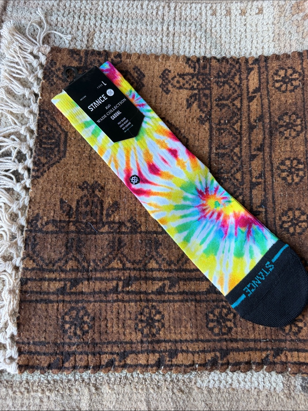 Stance Kid’s WADE COLLECTION Tie-Dye Crew Socks — Yellow, Blue, Pink, Green